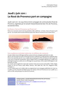 Jeudi 2 juin 2011 : Le Rosé de Provence part en campagne
