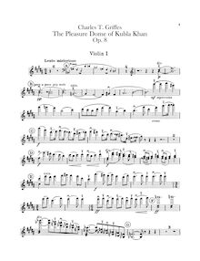 Partition violons I, pour Pleasure Dome of Kubla Khan, Griffes, Charles Tomlinson