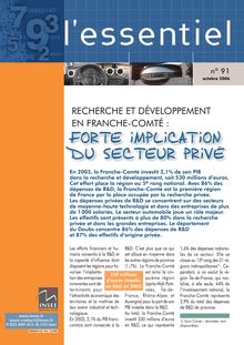 Recherche et développement en Franche-Comté : forte implication du secteur privé