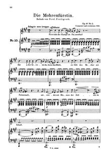 Partition No.2 Die Mohrenfürstin (filter), 3 Balladen, Op.97, Loewe, Carl