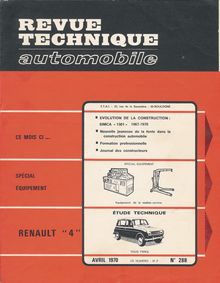 Renault 4 - revue technique - avril 1970