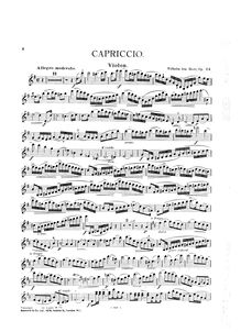 Partition de violon, Capriccio pour violon et Piano, G major