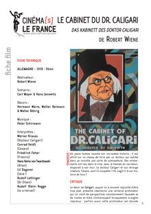 Le Cabinet du docteur Caligari de Wiene Robert
