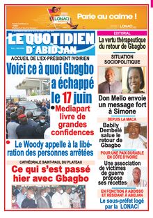 Le Quotidien d’Abidjan n°4016 - du lundi 21 juin 2021