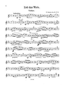 Partition No.2 violon, Lied ohne Worte, Zwei Triosätze, Rudnick, Wilhelm