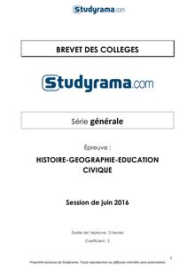Corrigé Brevet histoire - géographie et education civique