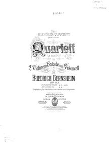 Partition violon II, quatuor No.5, Op.83, A Major, Gernsheim, Friedrich