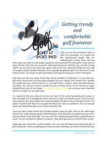 Getting trendy and comfortable golf footwear