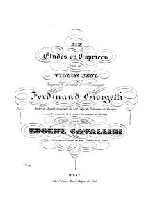 Partition complète, 6 Caprices pour violon, Cavallini, Eugenio