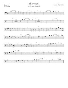 Partition ténor viole de gambe 2, basse clef, madrigaux pour 5 voix par Luca Marenzio