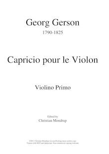 Partition violons I, Capriccio pour violon et orchestre, Capricio pour le Violon