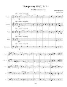 Partition , Valse lente, Symphony No.9, A major, Rondeau, Michel