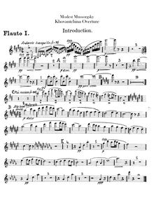 Partition flûte 1, 2, Khovanshchina, Хованщина, Composer