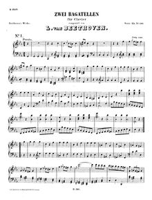 Partition complète, Zwei Bagatellen, WoO 52 et 56, E♭ major  C major