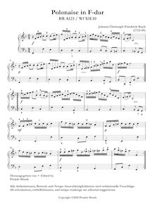 Partition complète, Polonaise en F major, F major, Bach, Johann Christoph Friedrich