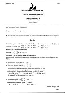CCP 1999 mathematiques 1 classe prepa pc