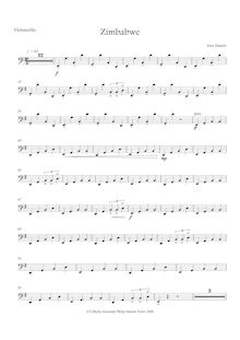 Partition violoncelle, Zimbabwe, E minor, Daniels Torres, Alexander Philip