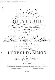 Partition viole de gambe, 3 corde quatuors, Aimon, Léopold par Léopold Aimon