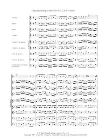 Partition complète, Brandenburg Concerto No.2 in F major, Bach