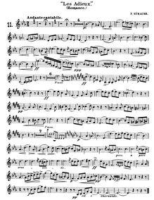 Partition cor , partie, Les Adieux, Strauss, Franz