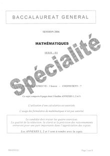 Sujet du bac ES 2006: Mathématique Spécialité