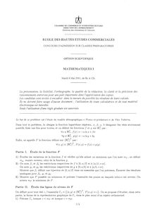 HEC 2001 concours Maths 1 S