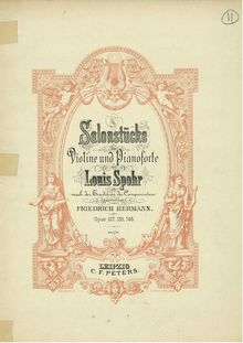 Partition violon et partition de piano, Sechs Salonstücke, Op.145