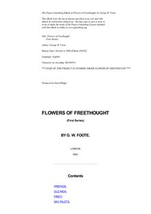 Flowers of Freethought - (First Series)