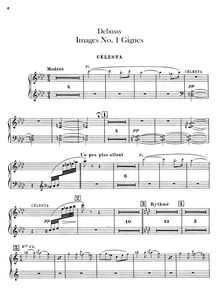 Partition Celesta, Images, Debussy, Claude