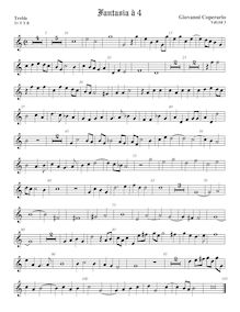 Partition viole de gambe aigue, Fantasia pour 4 violes de gambe par John Coperario