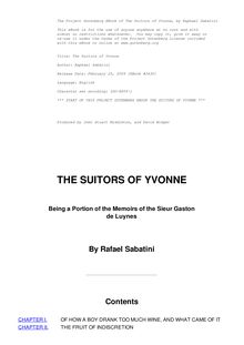The Suitors of Yvonne: being a portion of the memoirs of the Sieur Gaston de Luynes