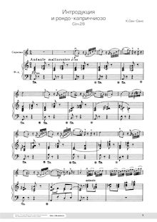 Partition violon et partition de piano, solo , partie, Introduction et Rondo capriccioso, Op.28