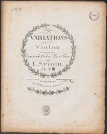 Partition parties complètes, Variations, Spohr, Louis