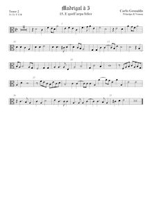 Partition ténor viole de gambe 2, alto clef, Madrigali a Cinque Voci [Libro secondo] par Carlo Gesualdo