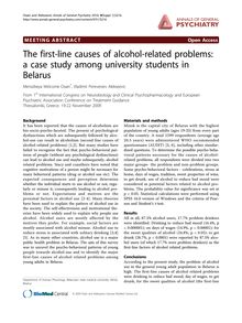 The first-line causes of alcohol-related problems: a case study among university students in Belarus