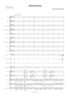 Partition complète, Sinfonietta N. 1, Krähenbühl, Samuel