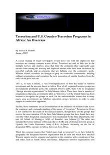 Terrorism and U.S. Counter-Terrorism Programs in Africa: An Overview
