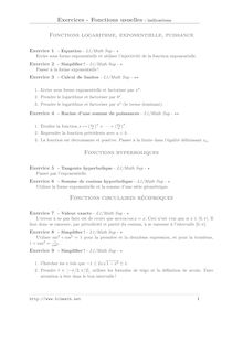 Exercices - Fonctions usuelles : indications Fonctions logarithme ...