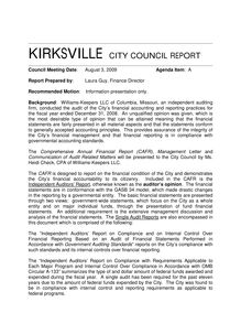 A. Council Report Audit 2008