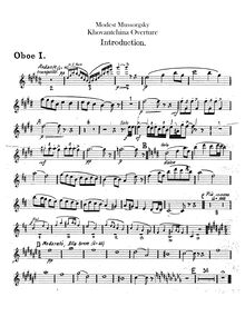Partition hautbois 1, 2, Khovanshchina, Хованщина, Composer