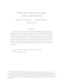 Testing for Granger Non causality in Heterogeneous Panels
