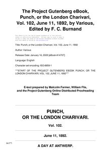 Punch, or the London Charivari, Volume 102, June 11, 1892