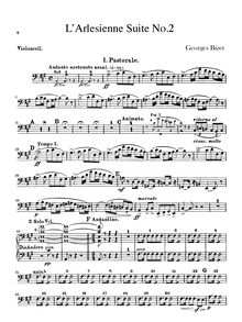 Partition violoncelles, L Arlésienne  No.2, Bizet, Georges