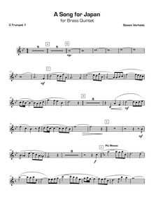 Partition trompette 1 (C), A Song pour Japan, Verhelst, Steven