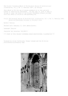 The Brochure Series of Architectural Illustration, Volume 01, No. 02, February 1895. - Byzantine-Romanesque Doorways in Southern Italy