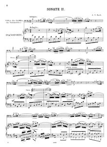 Partition Sonata No.2 en D major, BWV 1028 - Score, 3 sonates pour viole de gambe et clavecin