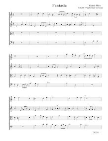 Partition Fantasia, VdGS No.17 - partition complète (Tr Tr T B)Alternate version, fantaisies pour 4 violes de gambe