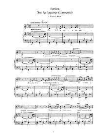 Partition , Sur les lagunes (F minor), Les nuits d’été (Summer Nights) par Hector Berlioz