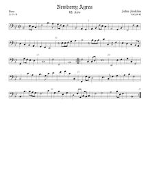 Partition viole de basse, Newberry Aires pour 3 violes de gambe par  John Jenkins par John Jenkins
