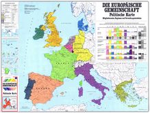 DIE EUROPÄISCHE GEMEINSCHAFT. Politische Karte Mitgliedstaaten, Regionen und Verwaltungseinheiten